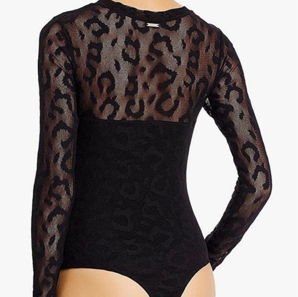 Guess Leopard Cheetah Lace Thong Bodysuit XS NWT - Picture 3 of 5